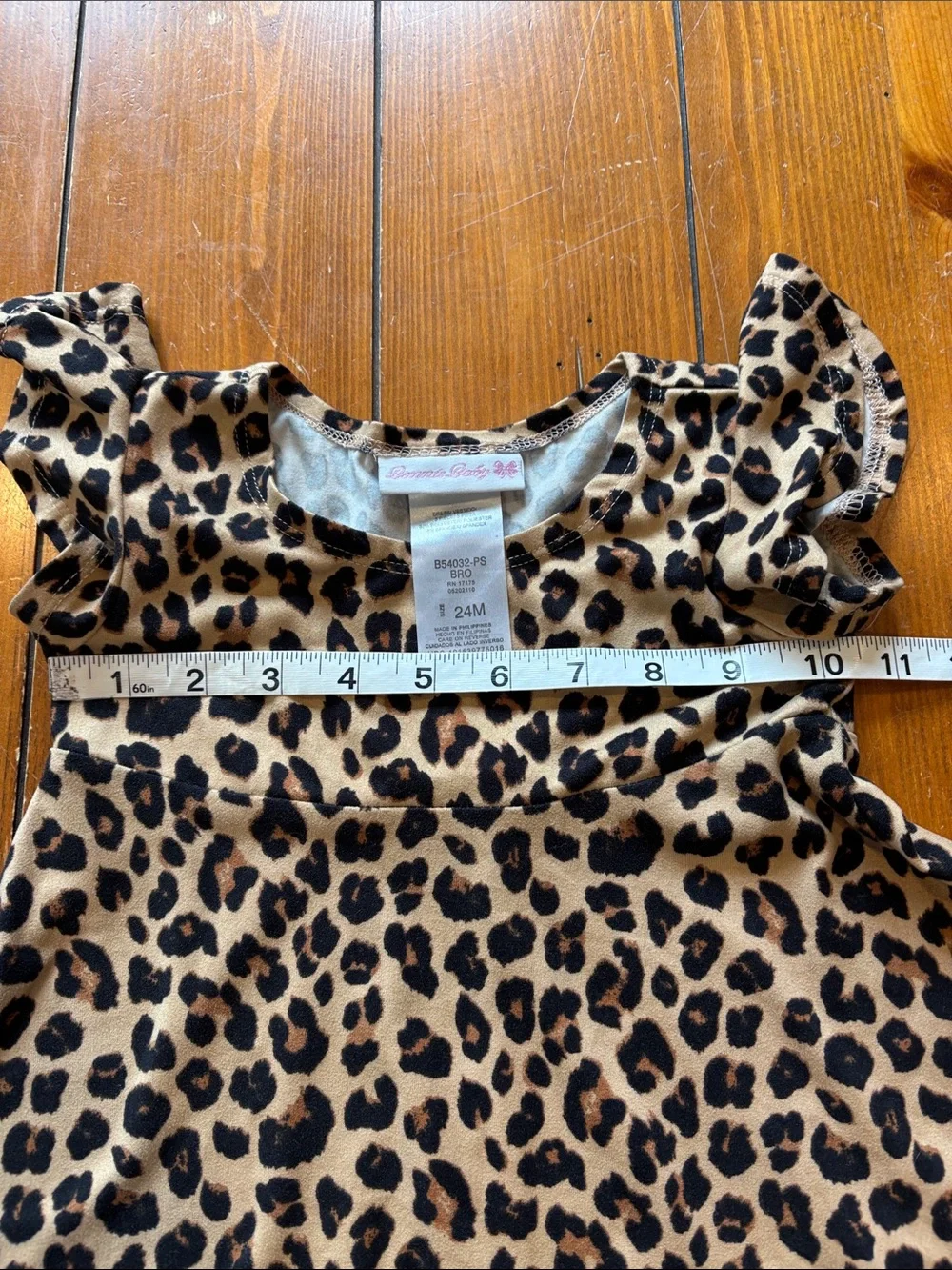 Bonnie Baby Leopard Print Tiered Ruffle Hem Kids Dress Size 24 Months EUC